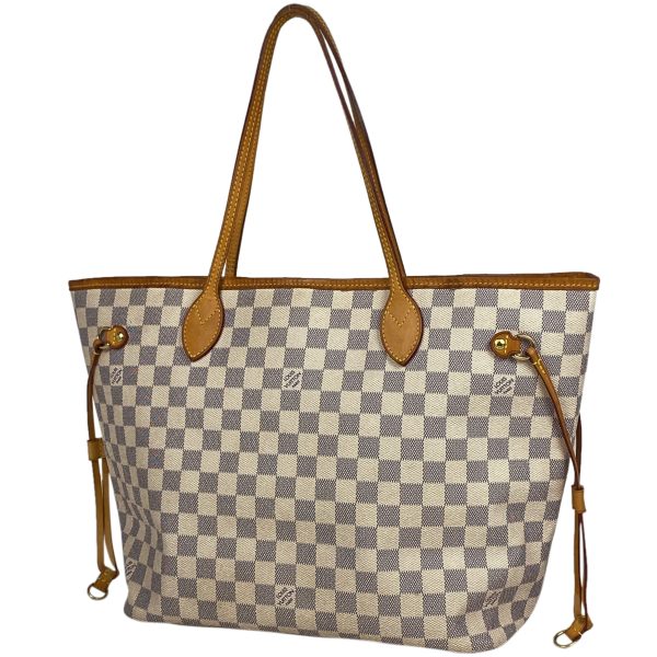 1000065255840 11 Louis Vuitton Neverfull MM Tote Bag Damier Azur White