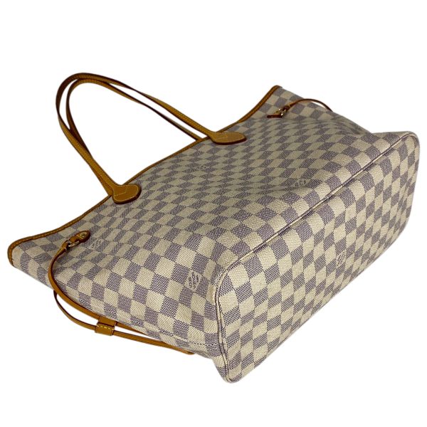 1000065255840 12 Louis Vuitton Neverfull MM Tote Bag Damier Azur White