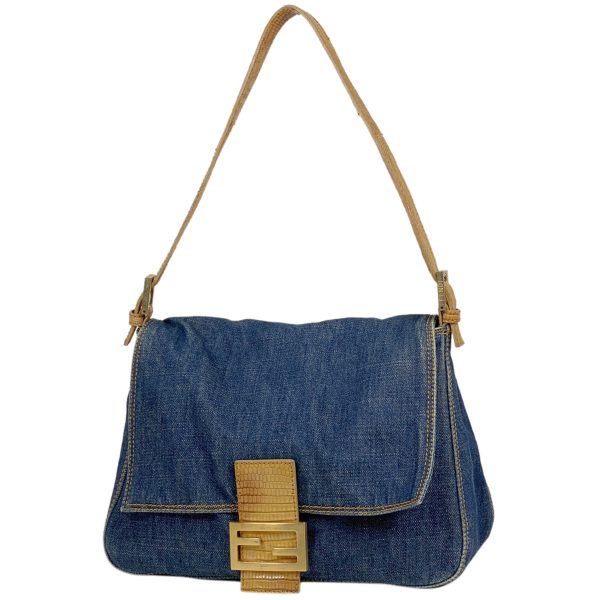 1000065281566 11 Fendi Zucca Logo Mamma Bucket Shoulder Bag Denim Blue