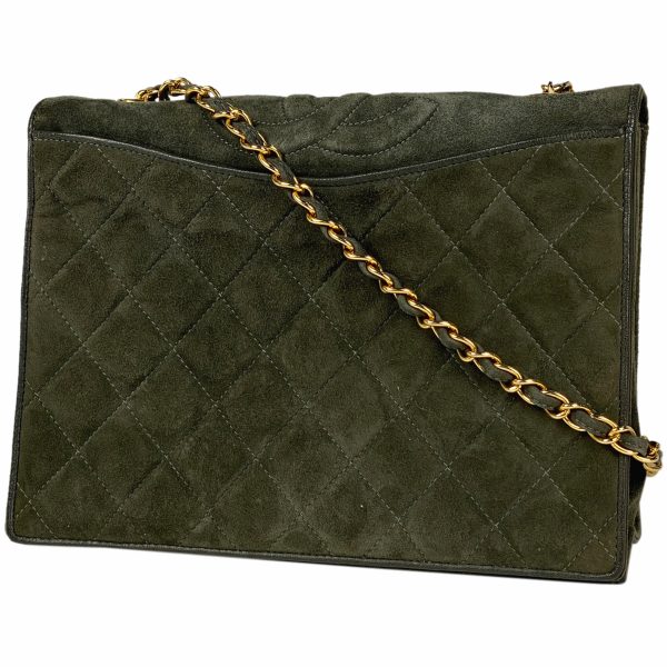 1000065309833 11 Chanel Coco Mark Chain Shoulder Bag CC Mark Suede Green