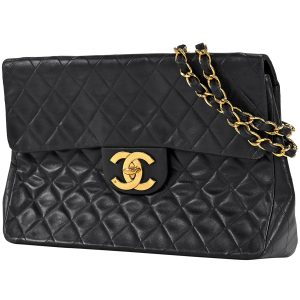 1000065320708 01 Chanel Cosmetic Pouch Matelasse Caviar Skin Black