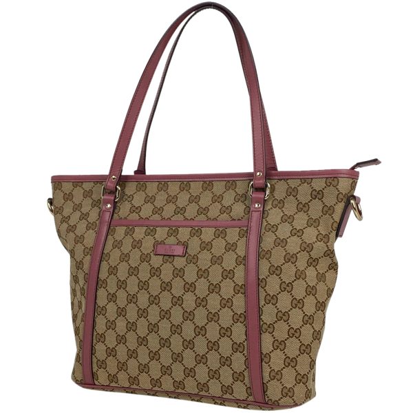 1000065506102 11 Gucci GG Pattern Tote Bag Logo Shoulder Bag GG Canvas Brown