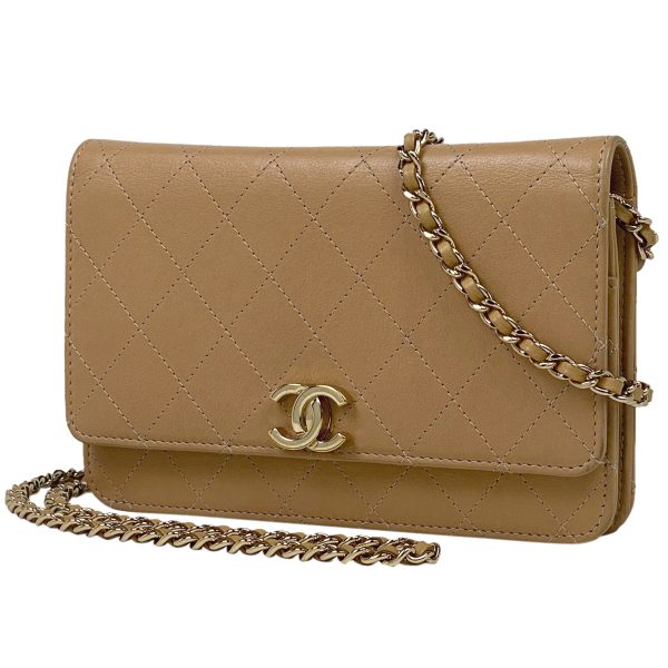 1000065522683 11 Chanel Cocomark Chain Wallet CC Turnlock Shoulder Bag Leather Beige