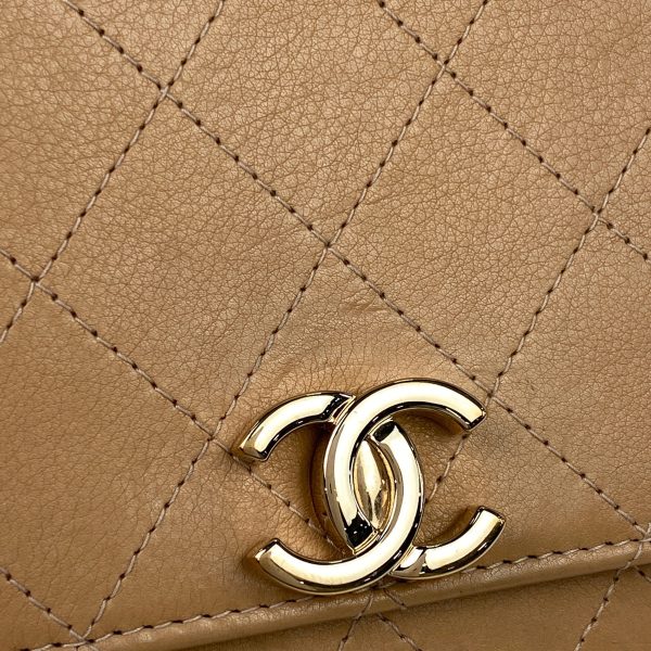 1000065522683 14 Chanel Cocomark Chain Wallet CC Turnlock Shoulder Bag Leather Beige