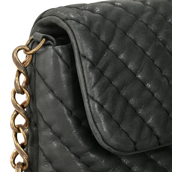 1000065522690 07 Chanel V Stitch Chain Shoulder Bag Chevron Sparkle Leather Gray