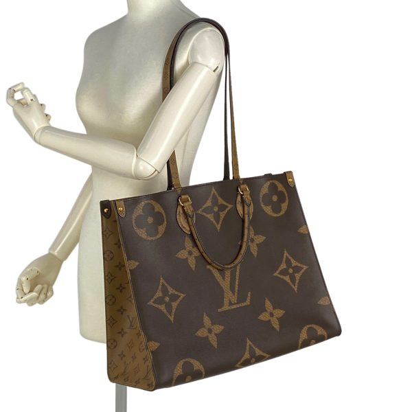 1000065532705 23 Louis Vuitton On the Go GM 2WAY Shoulder Tote Bag Monogram Reverse Brown