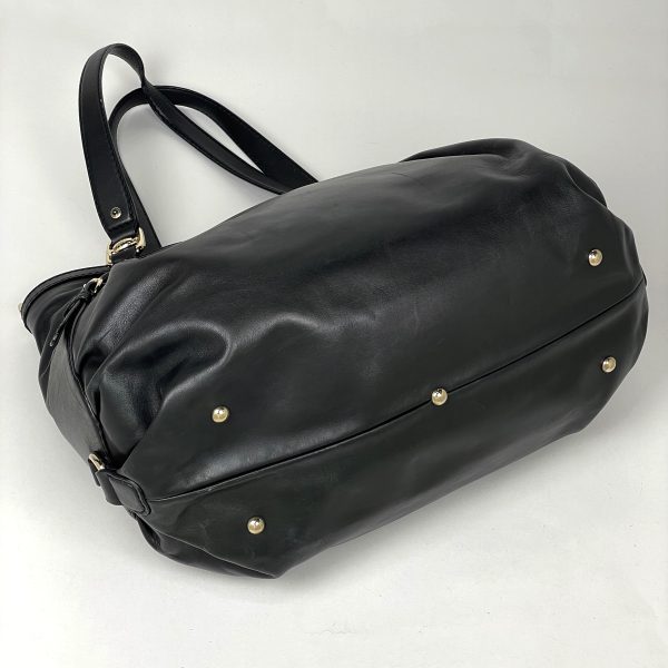 1000065545347 12 Gucci Logo 2WAY Shoulder Bag Tote Bag Leather Black