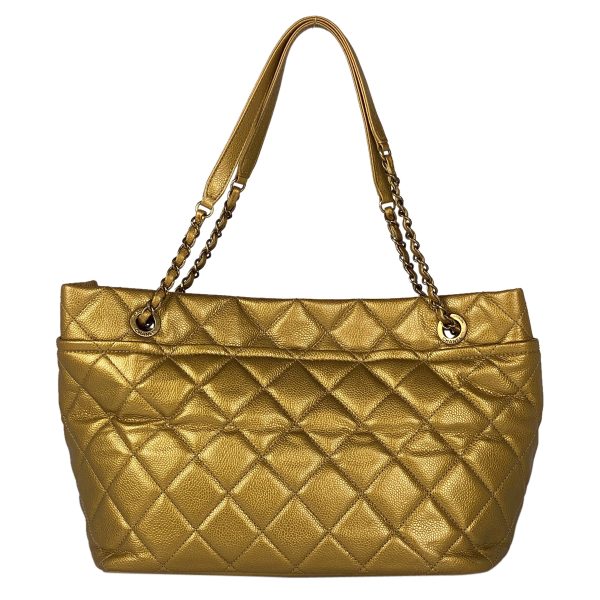 1000065545439 13 Chanel Coco Mark Chain Tote Bag Shoulder Bag Matelasse Caviar Skin Gold