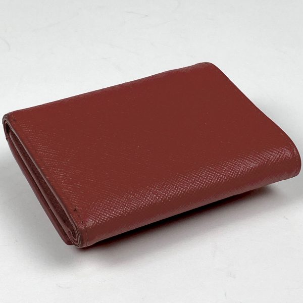 1000065570349 12 Prada Logo Trifold Wallet Saffiano Leather Red