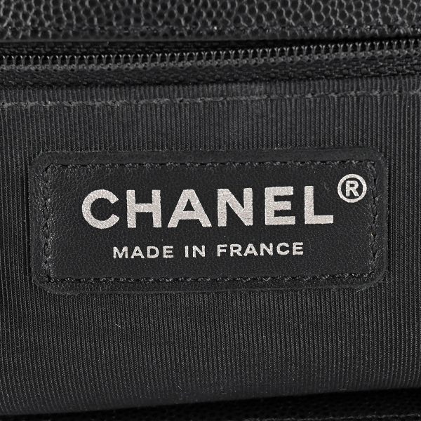 1000065582434 13 Chanel Boy Chanel Large Chain Shoulder Bag Coco Mark Leather Black