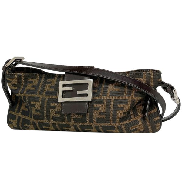 1000065596202 11 Fendi Zucca Pattern Canvas Shoulder Bag Brown