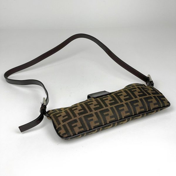 1000065596202 12 Fendi Zucca Pattern Canvas Shoulder Bag Brown