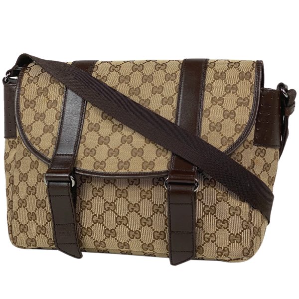 1000065616047 11 Gucci GG Pattern Messenger Bag Shoulder Bag GG Canvas Brown