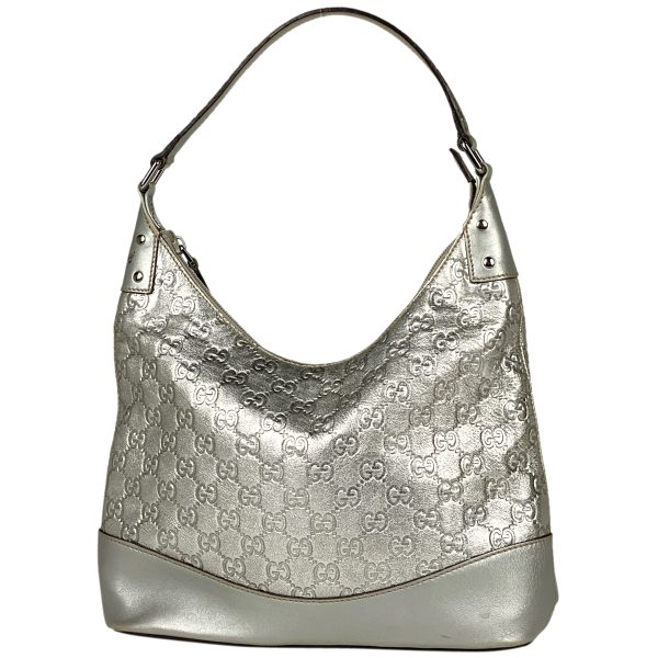 1000065637998 11 Gucci Guccisima Shoulder Bag One Shoulder GG Pattern Shima Leather Silver