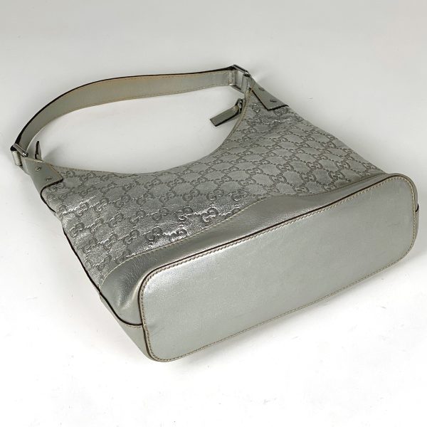 1000065637998 12 Gucci Guccisima Shoulder Bag One Shoulder GG Pattern Shima Leather Silver