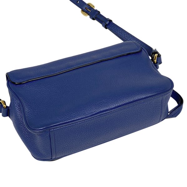 1000066194131 12 Prada Logo Shoulder Bag Leather Blue