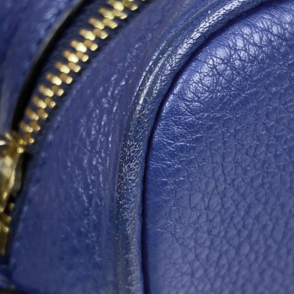 1000066194131 15 Prada Logo Shoulder Bag Leather Blue