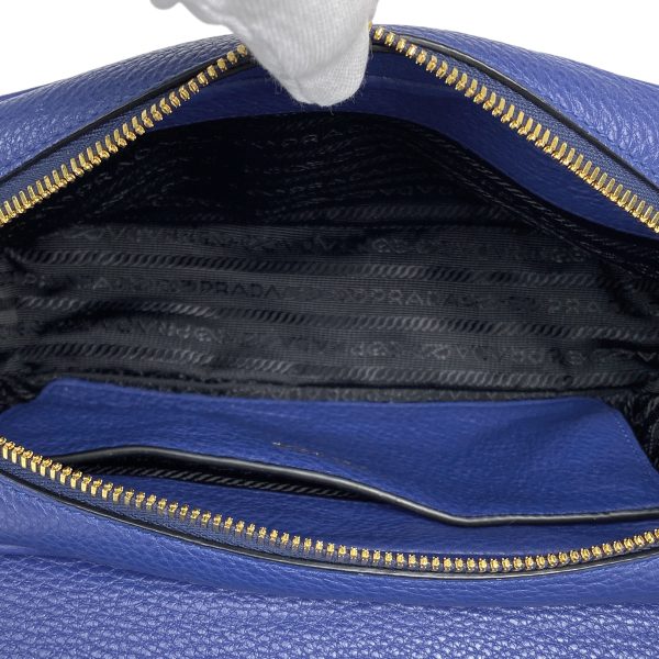 1000066194131 18 Prada Logo Shoulder Bag Leather Blue