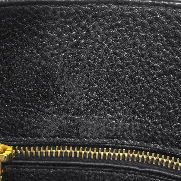 1000066195640 18 Prada Logo Plate 2WAY Shoulder Bag Leather Black