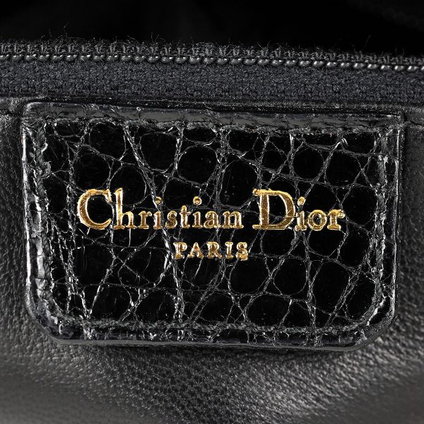 1000066238408 14 Christian Dior Lady Dior Crocodile Handbag Black