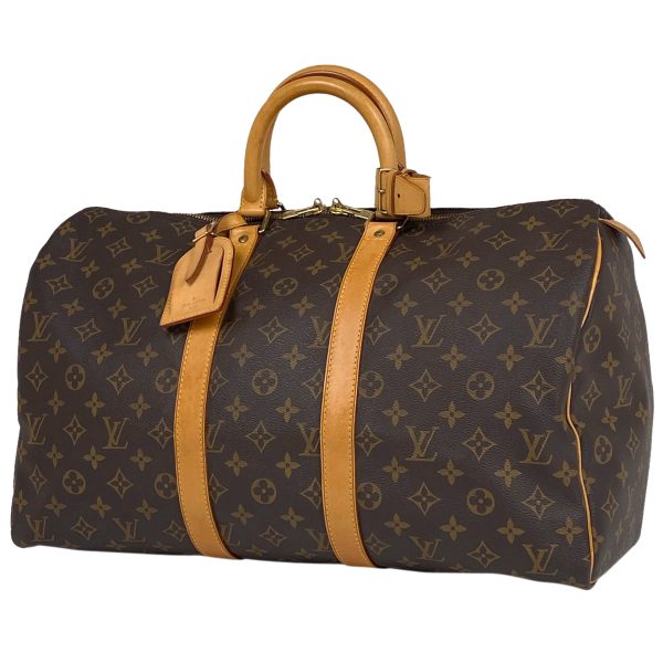 1000066308323 11 Louis Vuitton Keepall 45 Boston Bag Monogram Brown