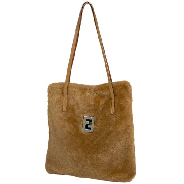 1000066384211 11 Fendi Zucca Logo Fur Tote Bag Fabric Brown