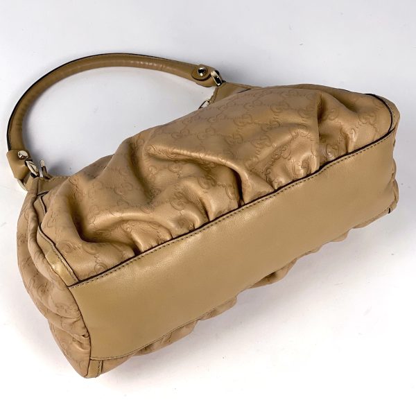 1000066392056 12 Gucci Guccisima Shoulder Bag One Shoulder GG Pattern Abbey Shima Leather Beige