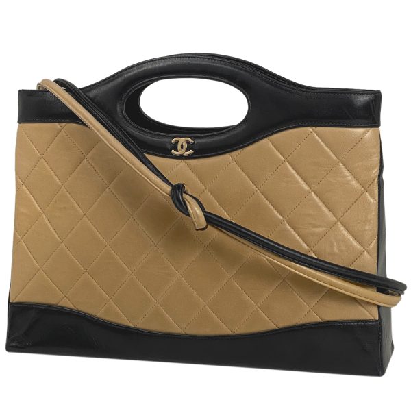 1000066409075 11 Chanel Cocomark 2WAY Shoulder Bag Matelasse Bicolor Leather Black Beige