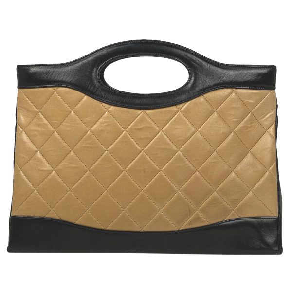 1000066409075 13 Chanel Cocomark 2WAY Shoulder Bag Matelasse Bicolor Leather Black Beige