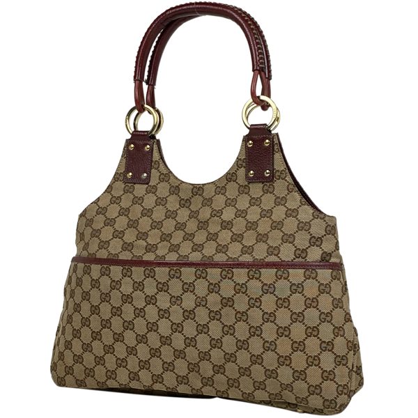 1000066411672 11 Gucci GG Pattern Tote Bag One Shoulder GG Canvas Beige