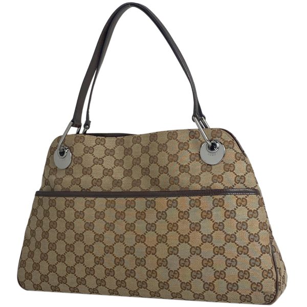 1000066424030 11 Gucci GG Pattern Tote Bag Shoulder Bag GG Canvas Brown