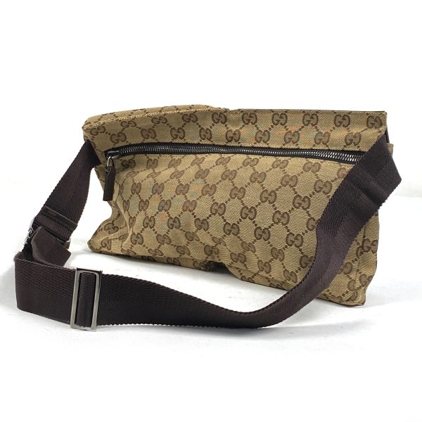 1000066427260 12 Gucci GG Pattern Waist Pouch Body Bag GG Canvas Brown