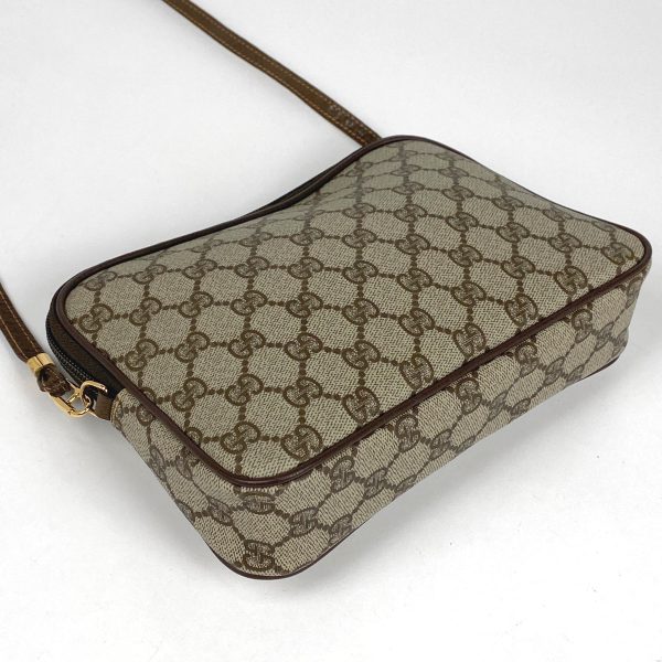 1000066429851 12 Gucci GG Pattern Shoulder Bag Old Gucci Clutch Coated Canvas Brown