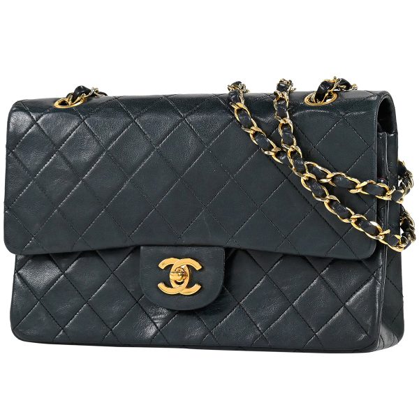 1000066435043 01 Chanel Matelasse W Flap Chain Shoulder Bag Black