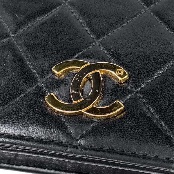 1000066440269 16 Chanel Matelasse Single Flap Chain Shoulder Bag Coco Mark CC Leather Black