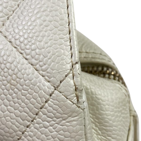 1000066467235 17 Chanel Coco Mark Chain Tote Bag Matelasse Handbag Caviar Skin White