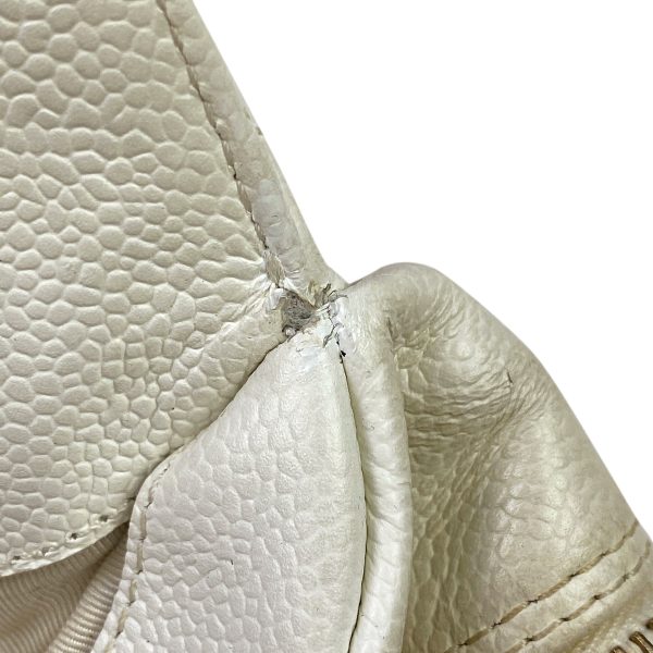 1000066467235 20 Chanel Coco Mark Chain Tote Bag Matelasse Handbag Caviar Skin White