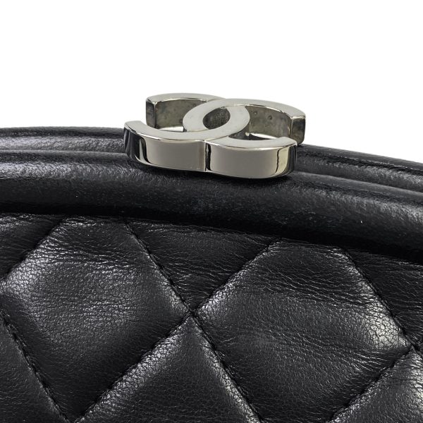 1000066478972 17 Chanel Cocomark Clutch Bag Matelasse Clasp Leather Black