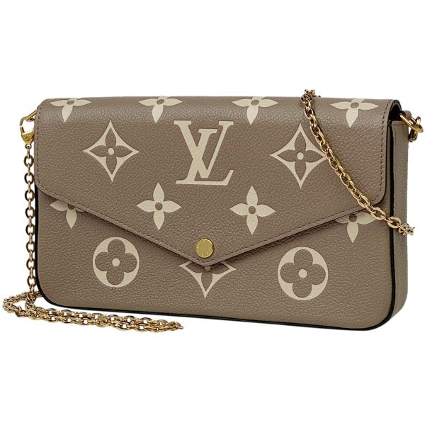 1000066700059 11 Louis Vuitton Pochette Félicie 2WAY Chain Wallet Shoulder Bag Monogram Empreinte Crème