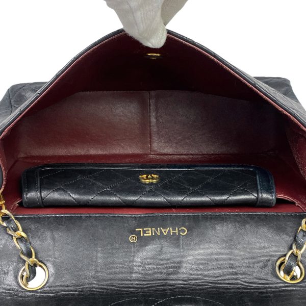 1000066768769 24 Chanel Matelasse Single Flap Chain Shoulder Bag Coco Mark Leather Black