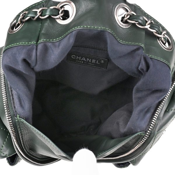 1000066846115 13 Chanel Coco Mark Chain Rucksack Backpack Daypack Rucksack Leather Green