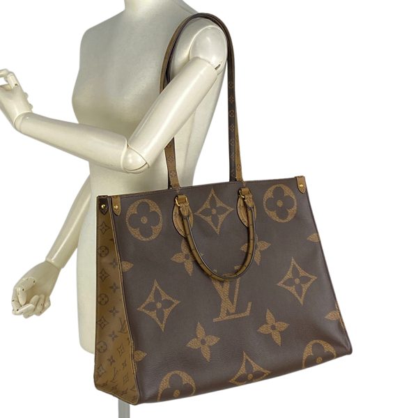 1000066846146 23 Louis Vuitton On the Go GM 2WAY Shoulder Tote Bag Monogram Reverse Brown