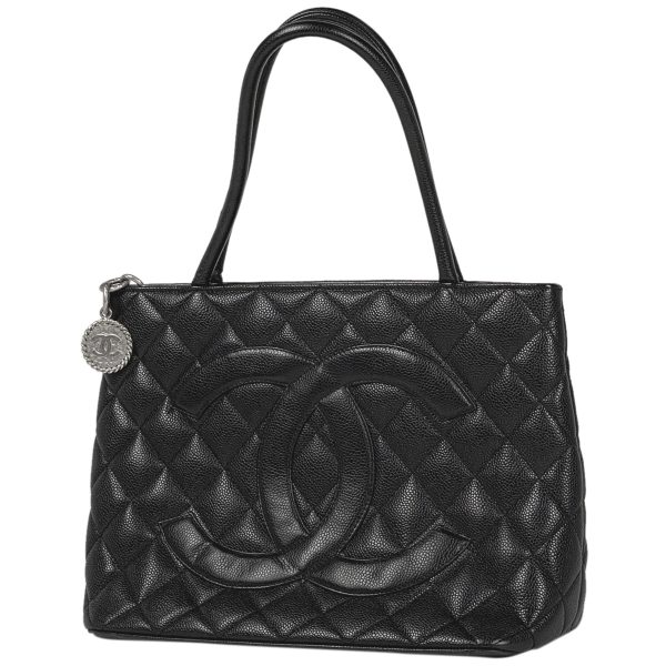 1000066877461 11 Chanel Reproduction Tote Handbag Caviar Skin Black