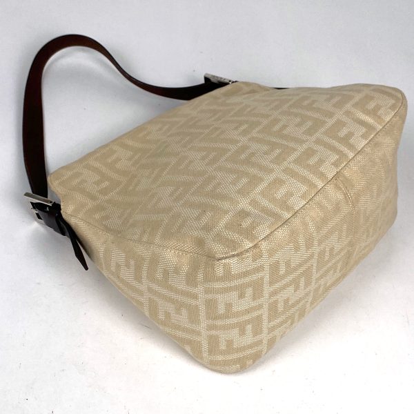 1000066889075 12 Fendi Zucca Pattern Canvas Shoulder Bag Beige