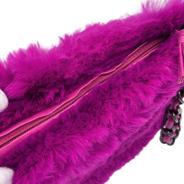 1000066909018 15 Chanel Coco Mark Chain Shoulder Bag Rabbit Fur Shoulder Bag Leather Pink