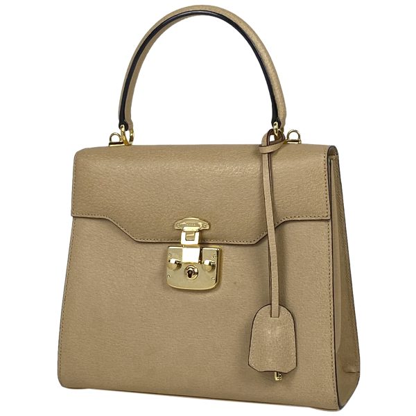 1000066911004 11 Gucci Ladylock Handbag 2WAY Shoulder Bag Leather Beige