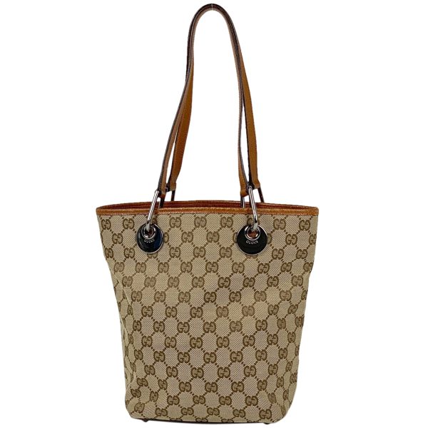 1000066970155 11 Gucci GG Pattern Tote Bag GG Canvas Shoulder Bag Brown