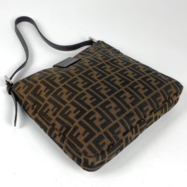 1000067024086 12 Fendi Zucca Pattern One Shoulder Canvas Shoulder Bag Brown