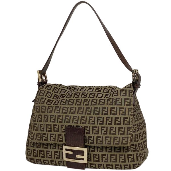 1000067047276 11 Fendi Zucchino Pattern Mamma Bucket Canvas Shoulder Bag Brown