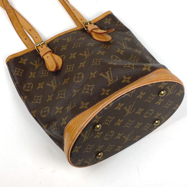 1000067075699 12 Louis Vuitton Petit Bucket PM Shoulder Tote Bag Monogram Brown